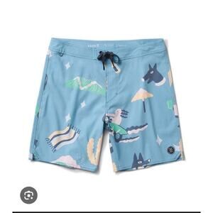 NWT Mens Roark Blue Green Passage 18 Inch Viaje Boardshorts Size 36